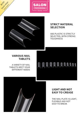 Móng tay nhân tạo ABS Màu sắc rõ ràng 500 miếng Ứng dụng dễ dàng móng tay giả cho Salon nail art