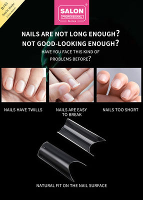Móng tay nhân tạo ABS Màu sắc rõ ràng 500 miếng Ứng dụng dễ dàng móng tay giả cho Salon nail art