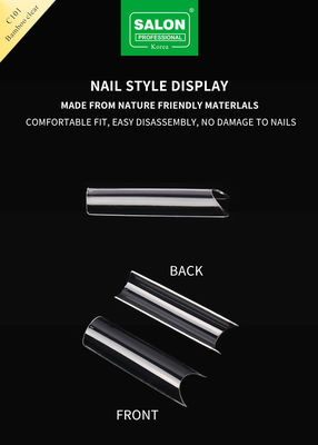 OEM Full Cover Cây tre rõ ràng mềm Gel móng giả thiết kế mũi móng nhân tạo
