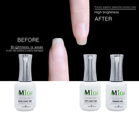 Amigo Gel nail Polish Set UV LED ngâm ra khỏi cơ sở bóng mờ lớp phủ cao nhất Gel nail art 18ml