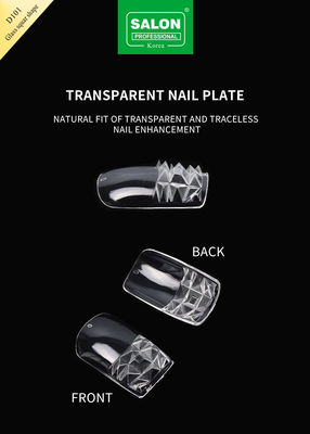 Thời trang màu sắc rõ ràng móng giả toàn bộ trang trí móng Pháp thiết kế tùy chỉnh cho Salon nail art
