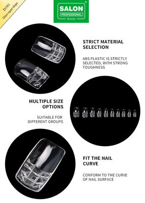 Thời trang màu sắc rõ ràng móng giả toàn bộ trang trí móng Pháp thiết kế tùy chỉnh cho Salon nail art