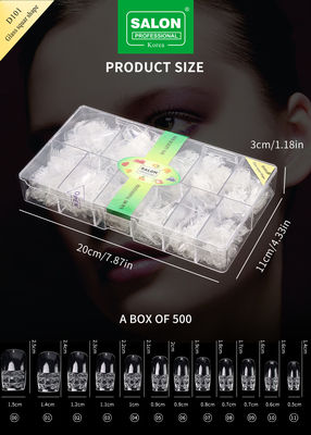 Thời trang màu sắc rõ ràng móng giả toàn bộ trang trí móng Pháp thiết kế tùy chỉnh cho Salon nail art
