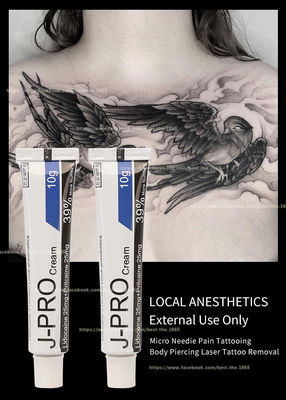 J Pro Tattoo Licocaine tê Cream 10g Stop Pain Anesthetic Cream cho Waxing Tattoo Trang điểm vĩnh viễn