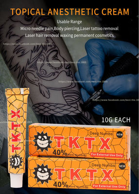 10g TKTX White Numbing Cream Ngừng Đau Lông mày Kem Lidocain Thuốc Gây mê Lông Mày