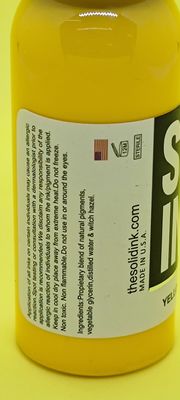 120ML 260ML Mực xăm màu vàng tươi sáng không độc hại Sắc tố hình xăm hữu cơ