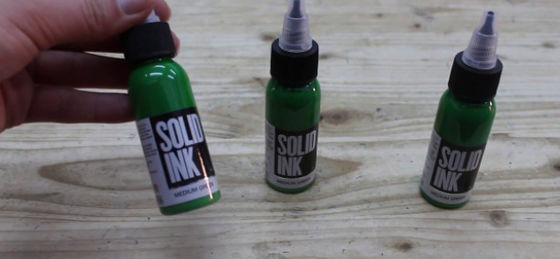 30ML 60ML Airbrush Mực rắn Mực hình xăm Trung bình Màu xanh lá cây nguyên chất Vật liệu thực vật